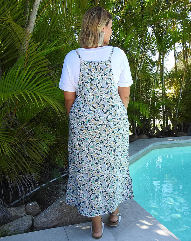 MULTI DAISY APRON DRESS