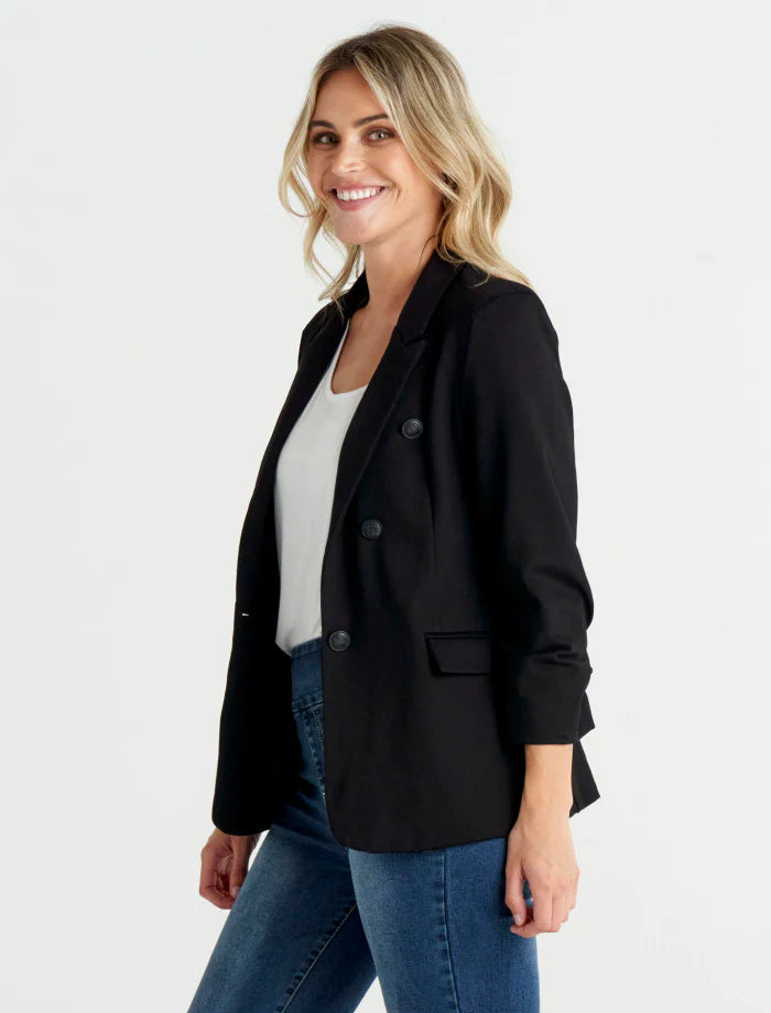 BETTY BASICS VOILA PONTE BLAZER - BLACK