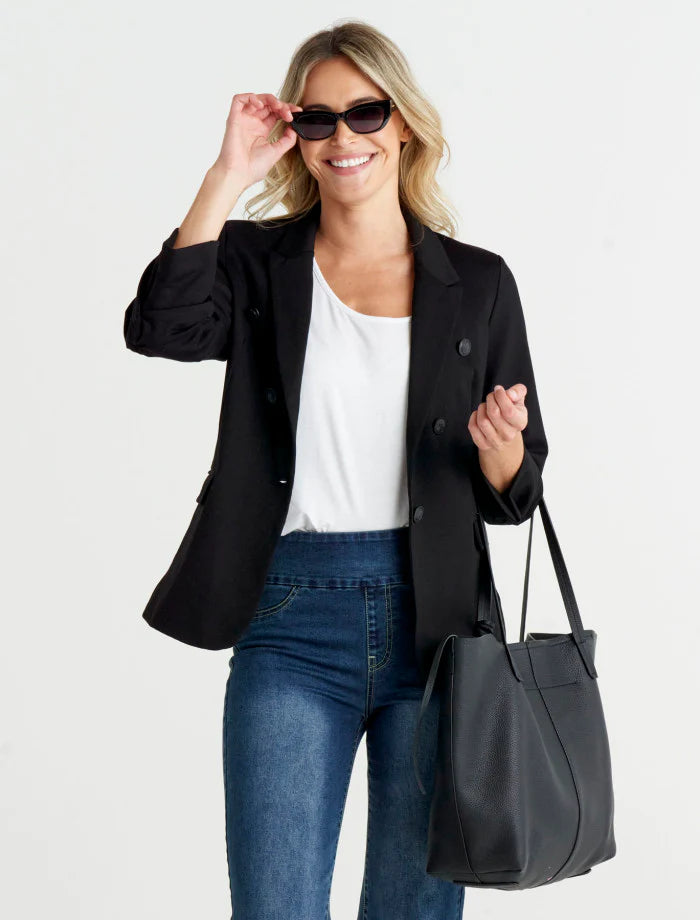 BETTY BASICS VOILA PONTE BLAZER - BLACK