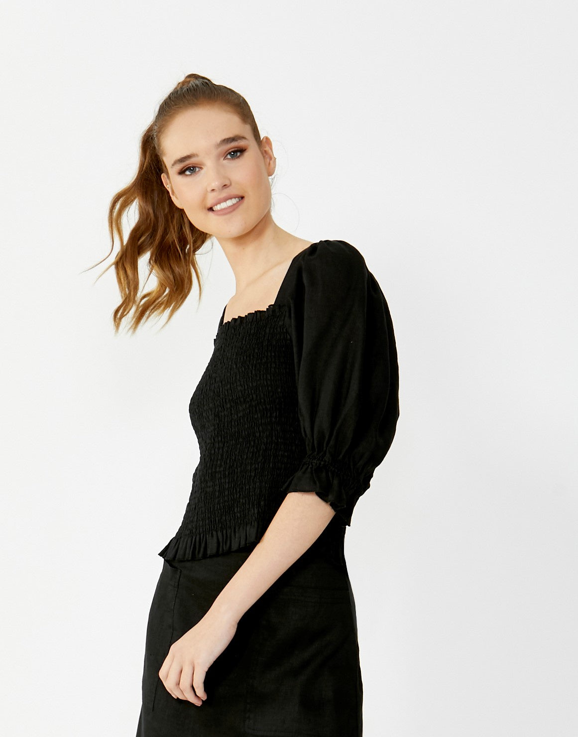 SASS ABBY TOP - BLACK