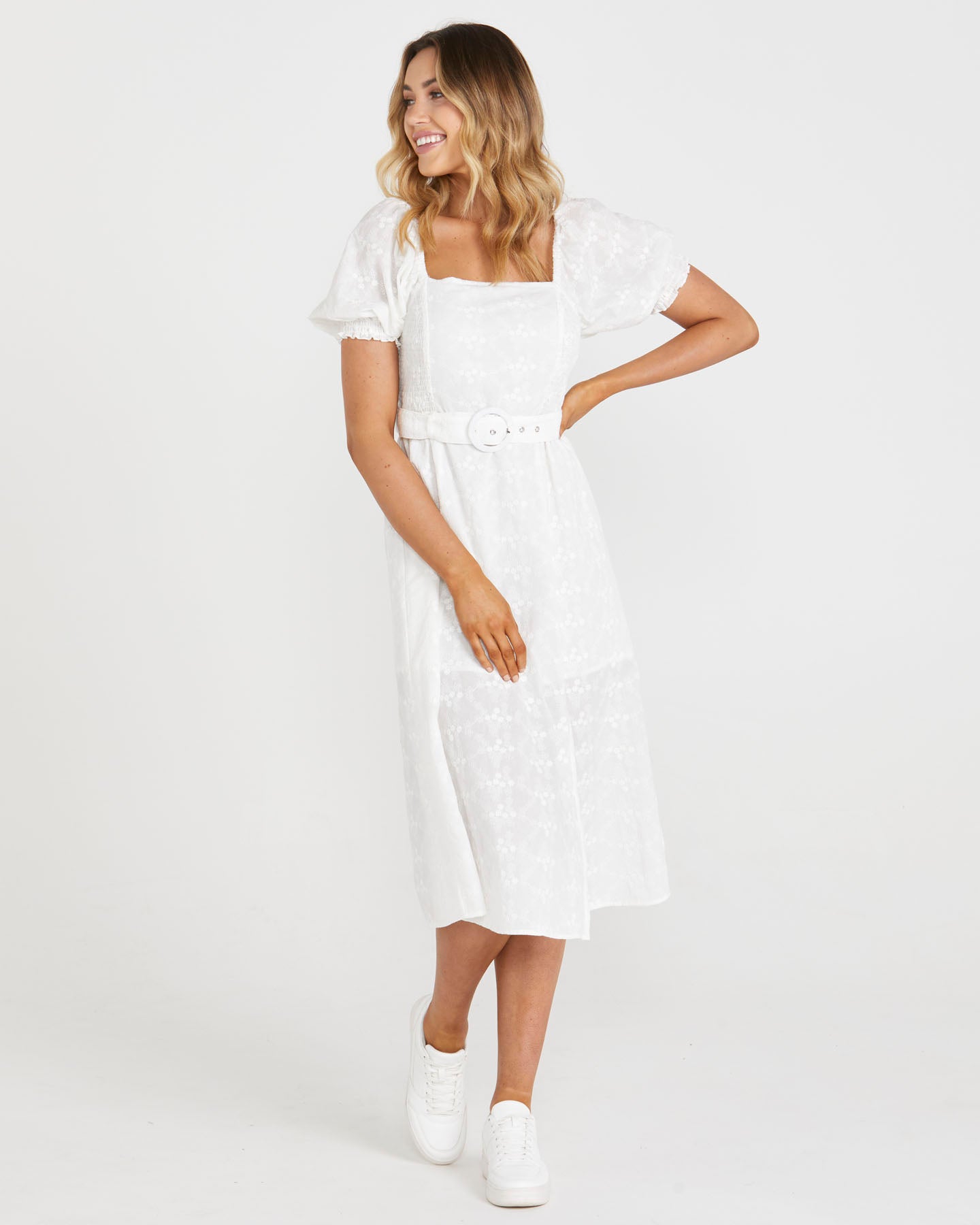 SASS ASHER BELTED DRESS - WHITE was $109.99....now