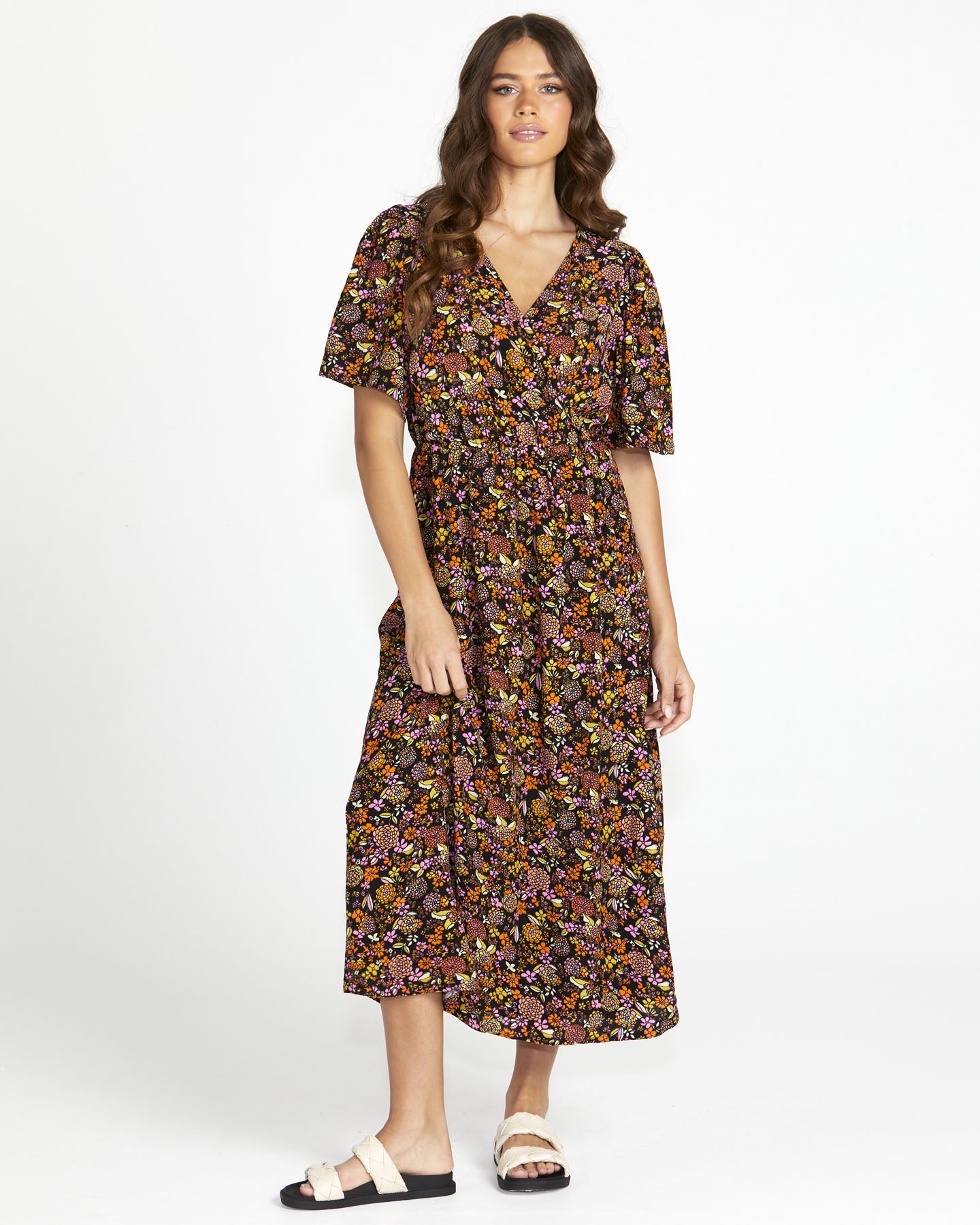 SASS LILITH MIDI WRAP DRESS