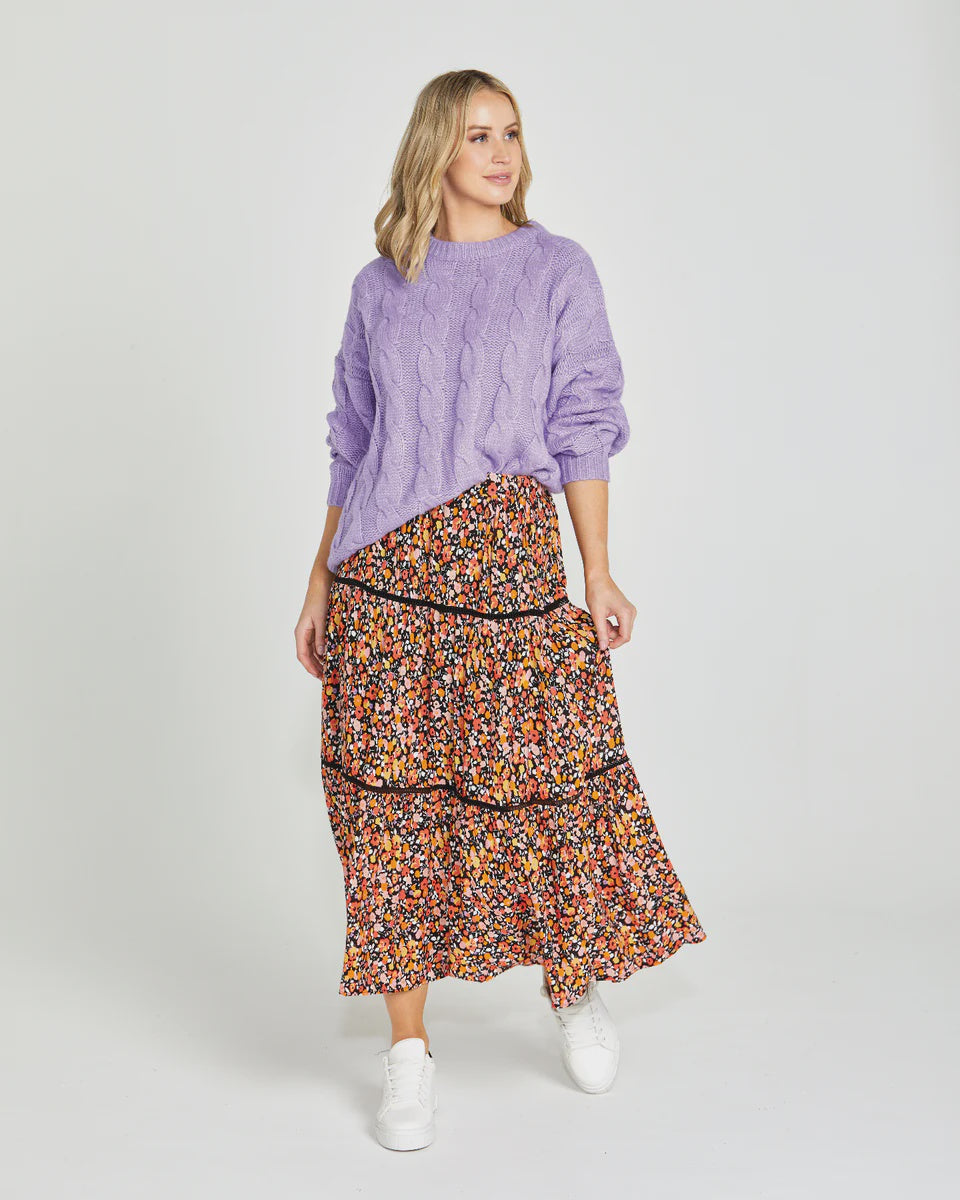 SASS JEMMA BOHO SKIRT - BLACK DITSY - SALE WAS $89.99 NOW...