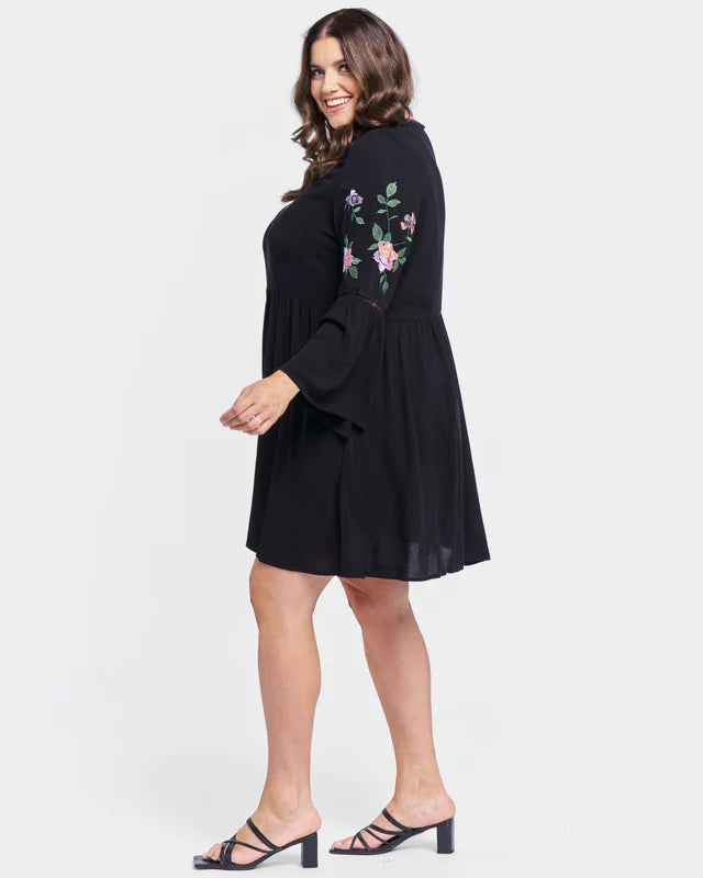 SASS EMILIA DRESS-BLACK EMBROIDERED was $109.99.... now....