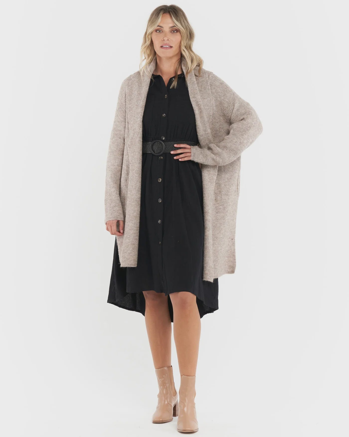 BETTY BASICS XIRENA LONG CARDIGAN - HUSK was $99.99 SALE NOW...