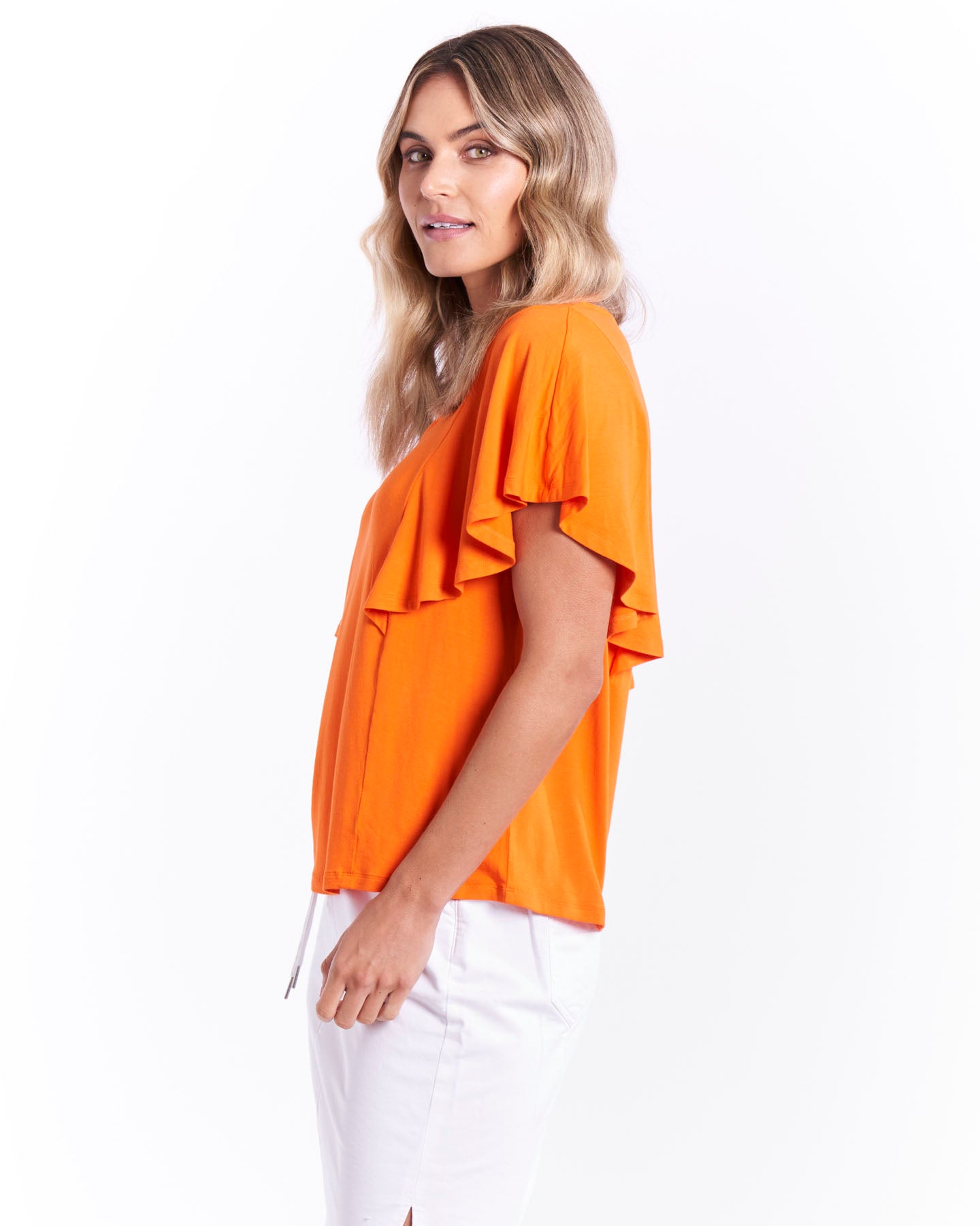 BETTY BASICS FLORENCE FRILL TEE - SALE