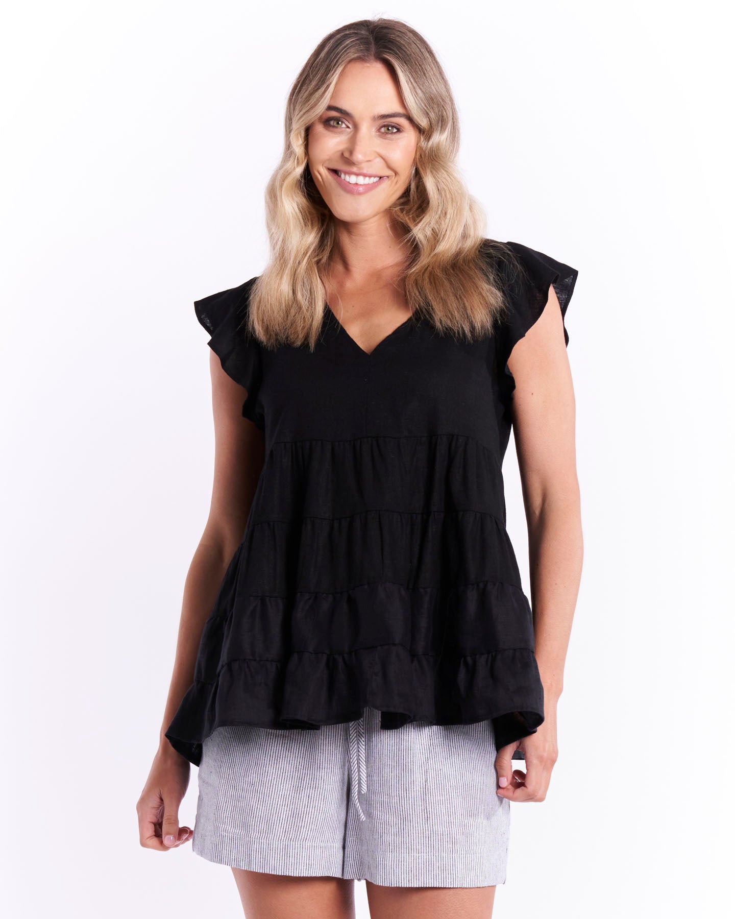 BETTY BASICS LEILA LINEN TOP -