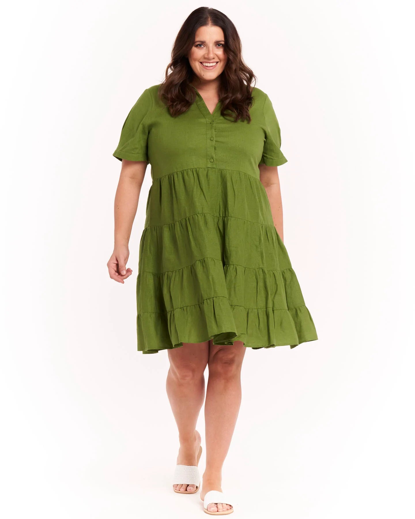Olive Green Dress Shirt | The Lemongrass