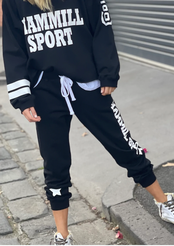 HAMMILL + CO SPORTS TRACK PANT BLACK La Diva Waihi