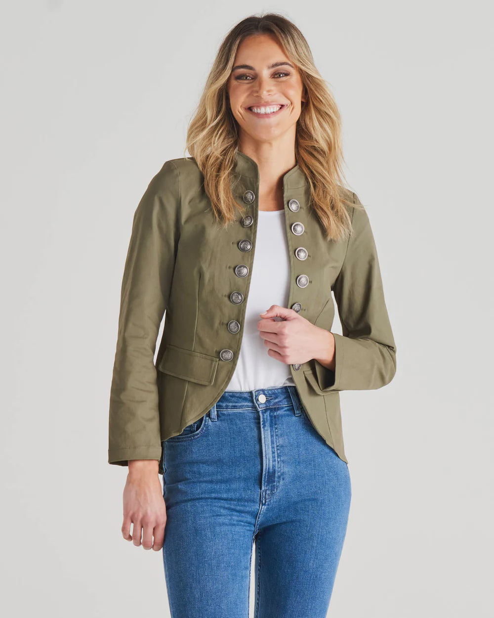 BETTY BASICS STACEY MILITARY JACKET -