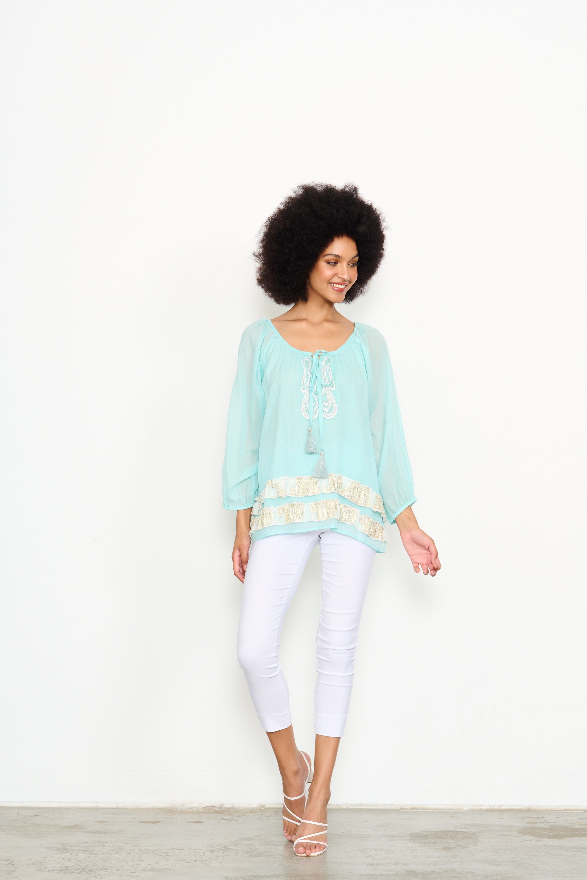 CAJU  AQUA BLOUSE