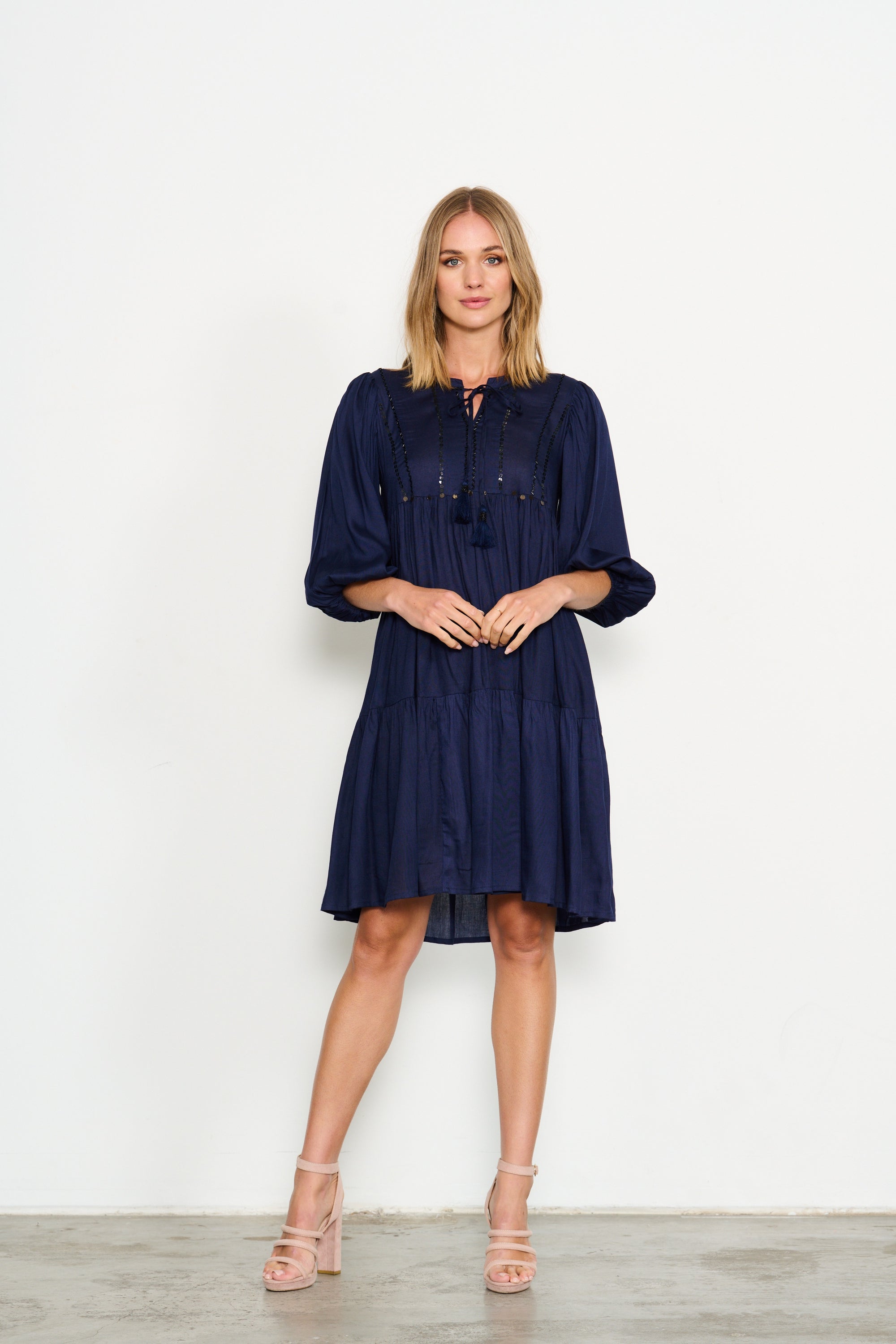 BEADED NAVY EMBROIDERED DRESS was $119.90...now...