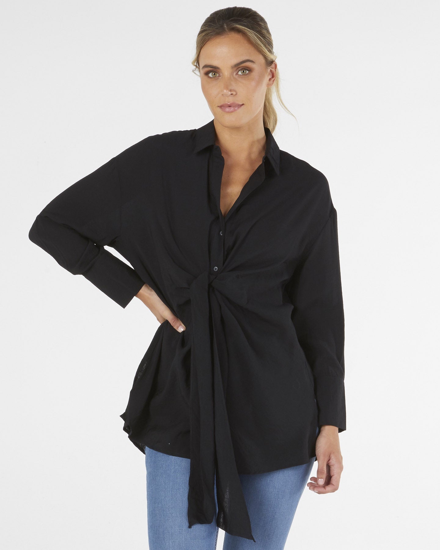 BETTY BASICS KNOT SHIRT was $94.99 .... now $ 50.00