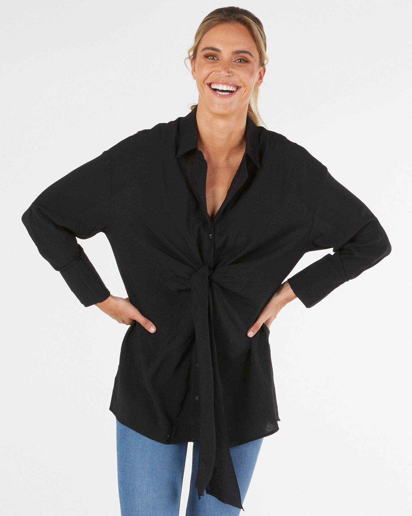 BETTY BASICS KNOT SHIRT was $94.99 .... now $ 50.00