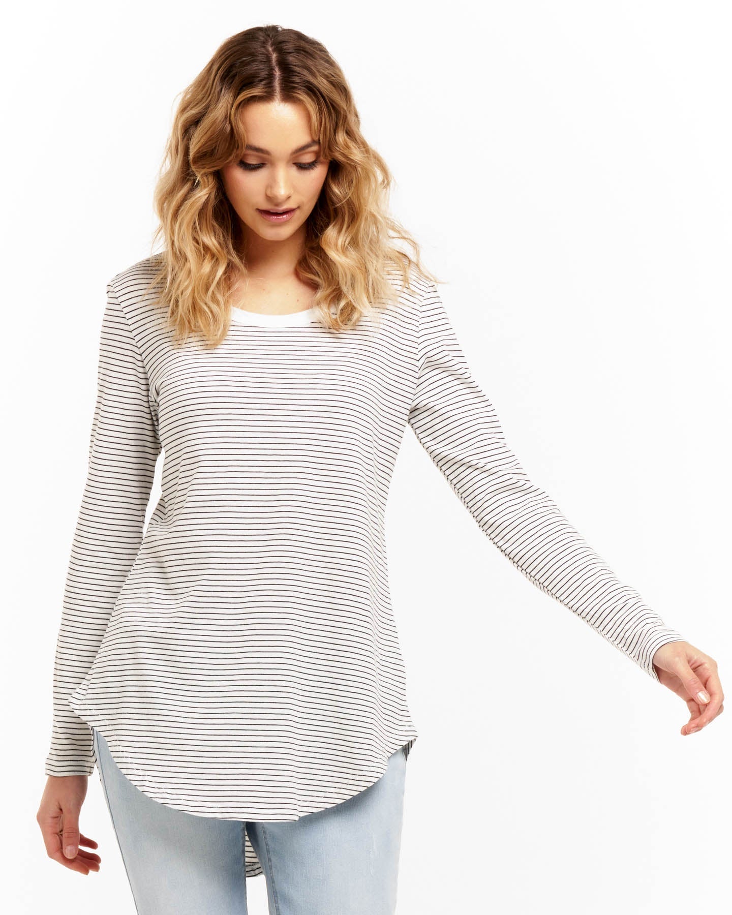 BETTY BASICS MEAGAN TOP - STRIPE- SALE NOW....