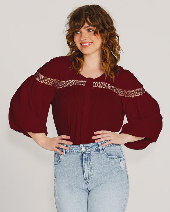 SASS RAVA BOHO 3/4 SLEEVE TOP