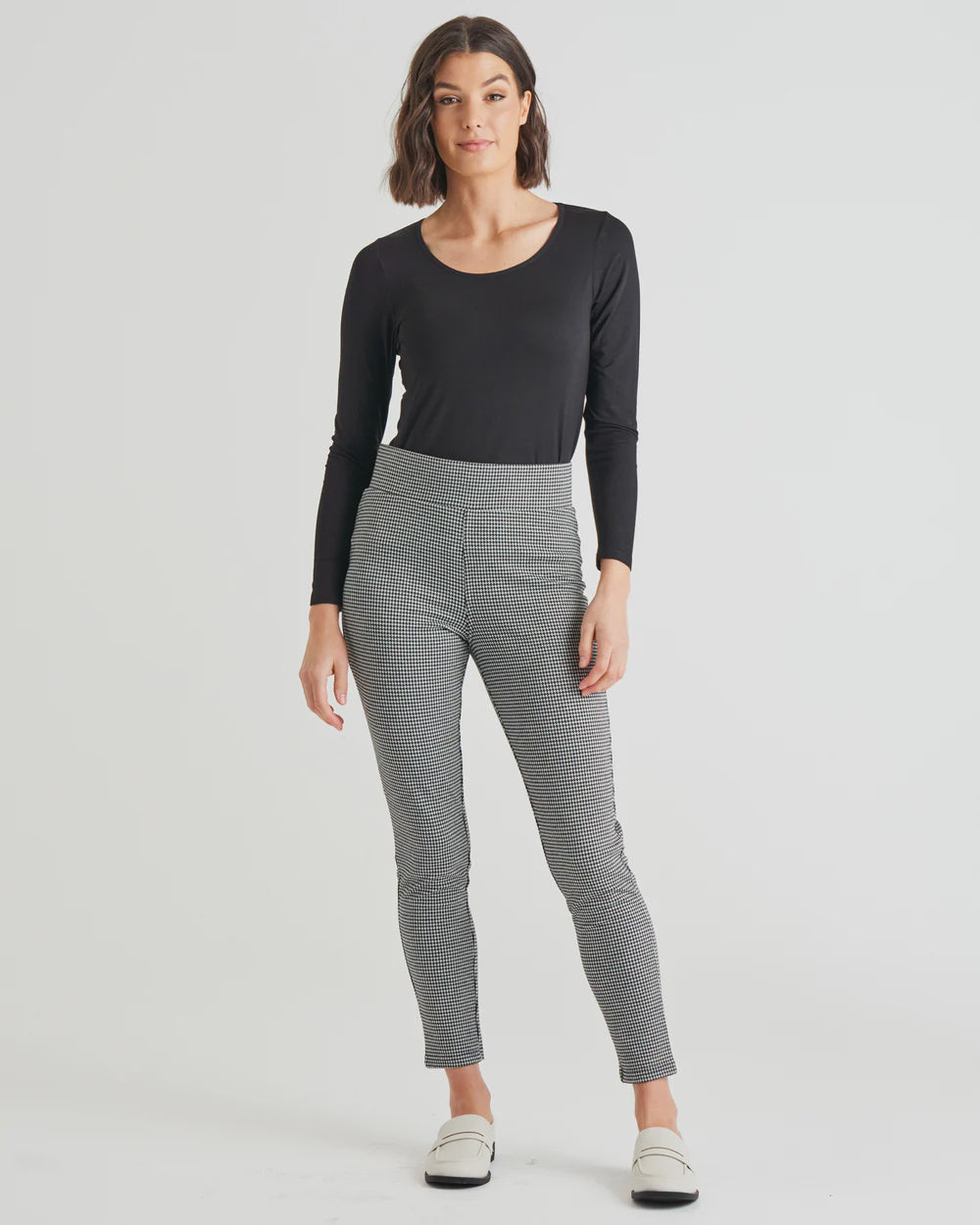 BETTY BASICS  PONTE PANTS-HOUNDSTOOTH