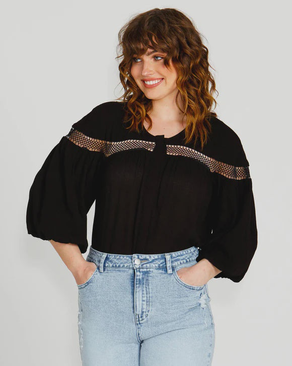 SASS RAVA BOHO 3/4 SLEEVE TOP - was $89.99.... sale now...