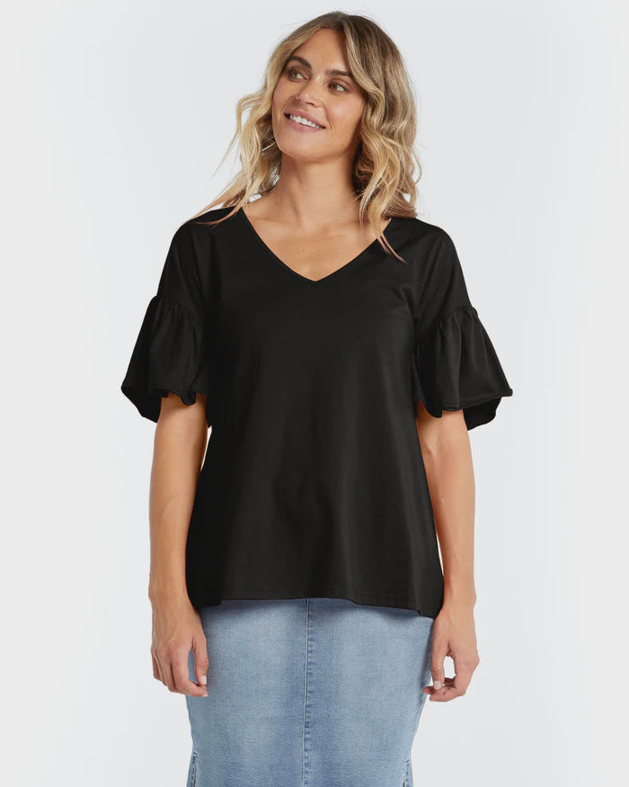 BETTY BASICS ALESSI FRILL TOP -