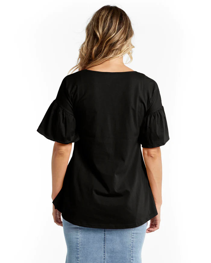 BETTY BASICS ALESSI FRILL TOP -