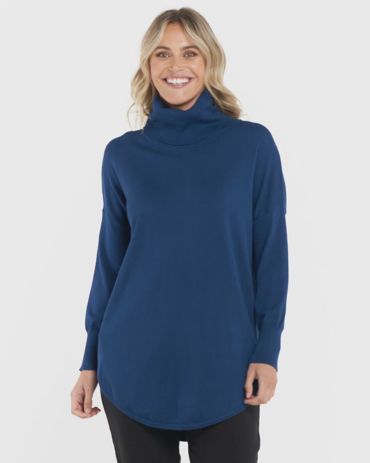 BETTY BASICS MAISON ROLL NECK JUMPER - DUSTY INK WAS $ 69.99... NOW....