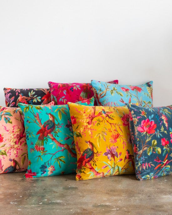 VELVET BIRD OF PARADISE CUSHION