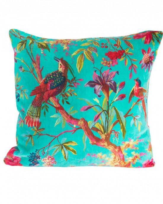 VELVET BIRD OF PARADISE CUSHION