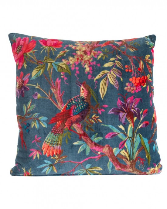 VELVET BIRD OF PARADISE CUSHION