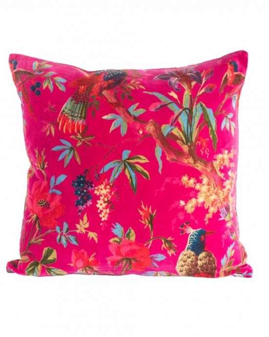 VELVET BIRD OF PARADISE CUSHION