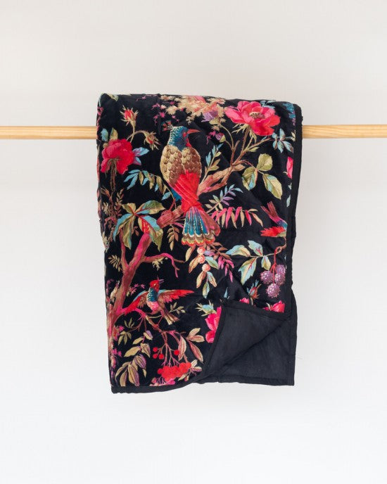 VELVET BIRD OF PARADISE THROW 135X180CM