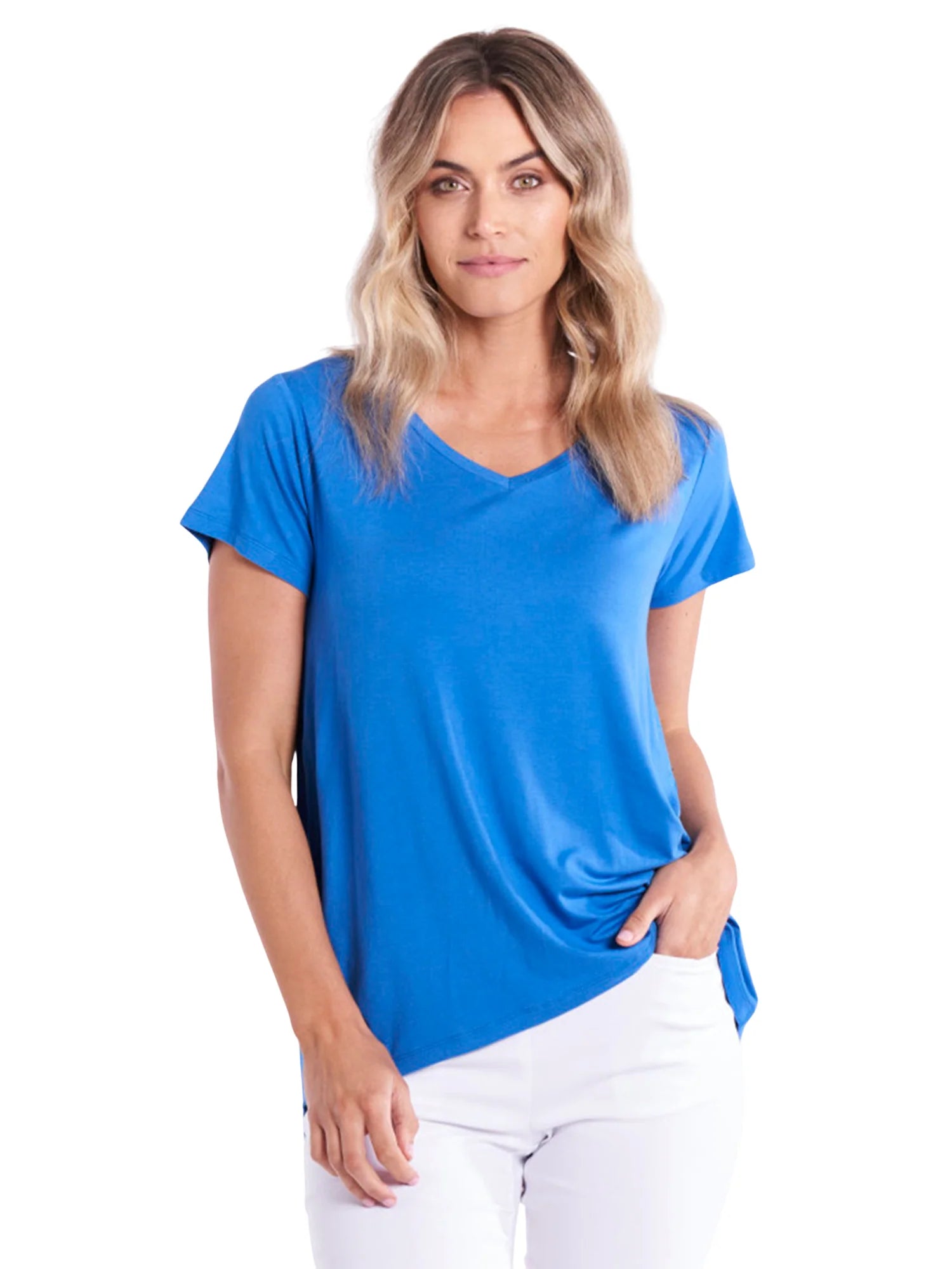 BETTY BASICS MATILDA TEE - SAPPHIRE - WAS $44.99...NOW