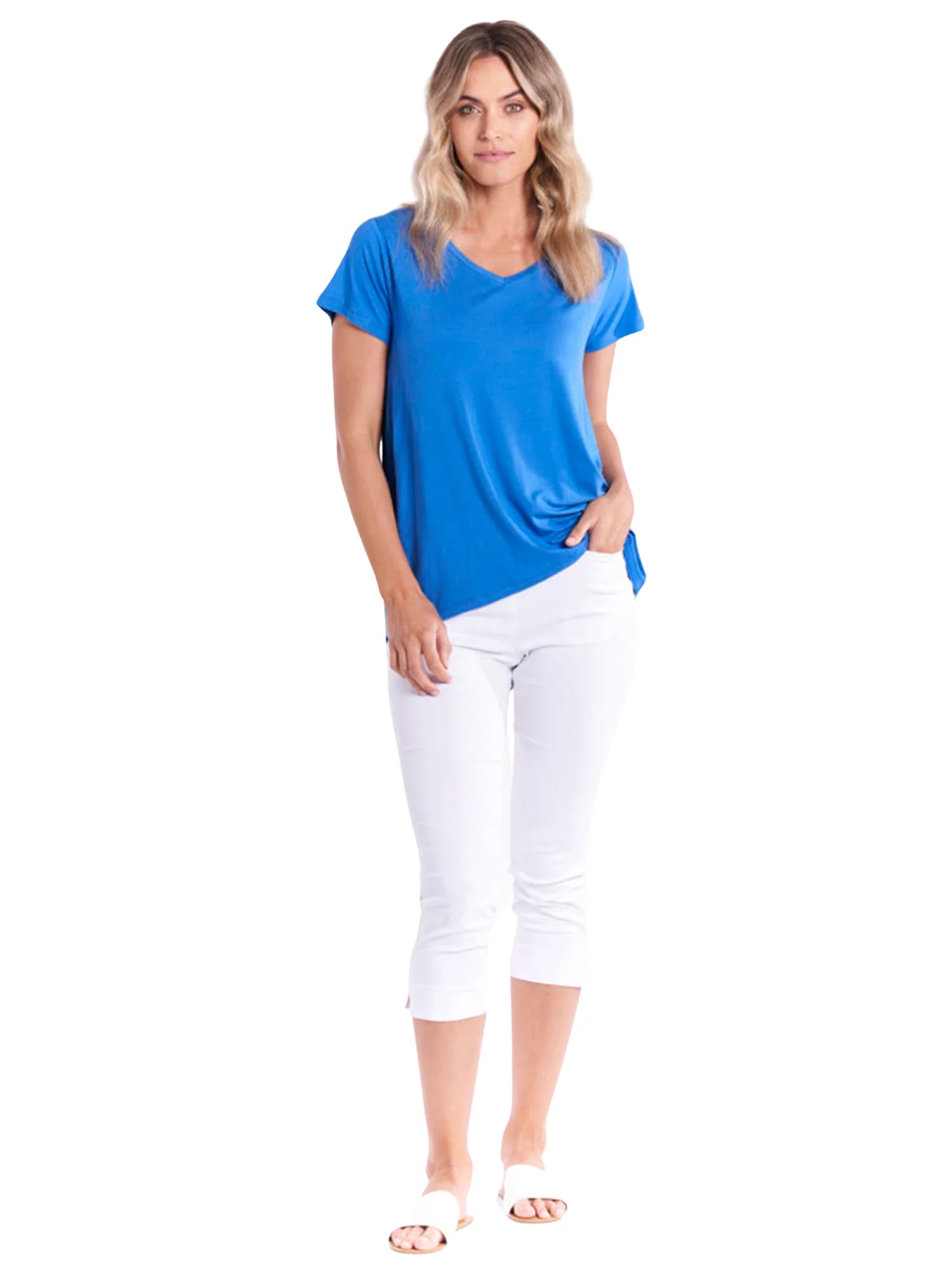 BETTY BASICS MATILDA TEE - SAPPHIRE - WAS $44.99...NOW