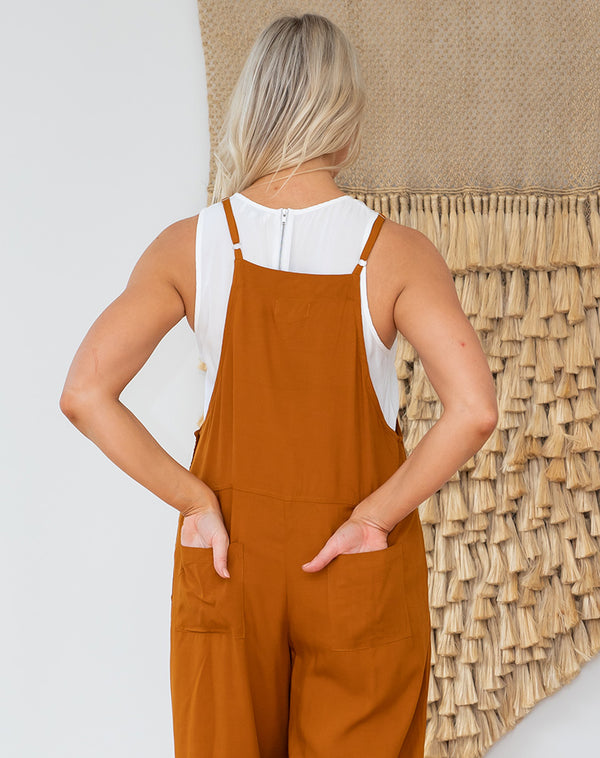 Tan Rayon Overalls Sale La Diva Waihi