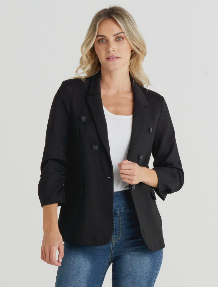 BETTY BASICS VOILA PONTE BLAZER - BLACK